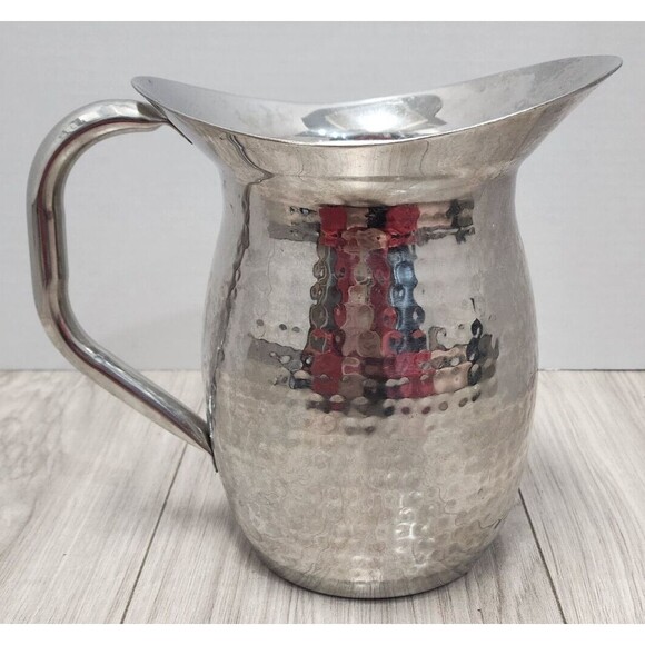 American Metalcraft Hammered Finish Double Walled Bell Pitcher - Picture 1 of 10